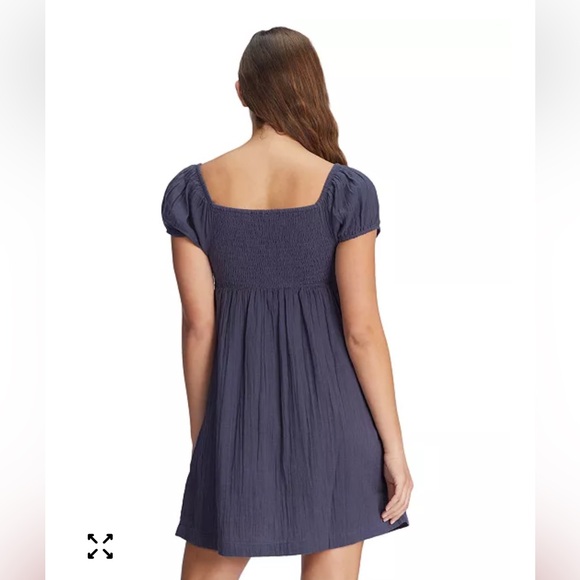 Roxy Juniors Cotton Clearwater Cove A-Line Mini Dress Blue Size Medium Cotton - Picture 3 of 16